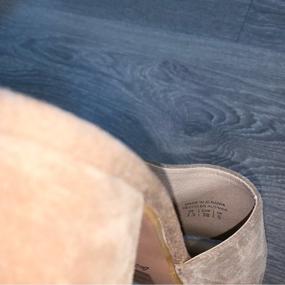 Aldo Suede Aldosina Block Heel Open Toe Mules Tan Size 7.5 - Picture 15 of 16